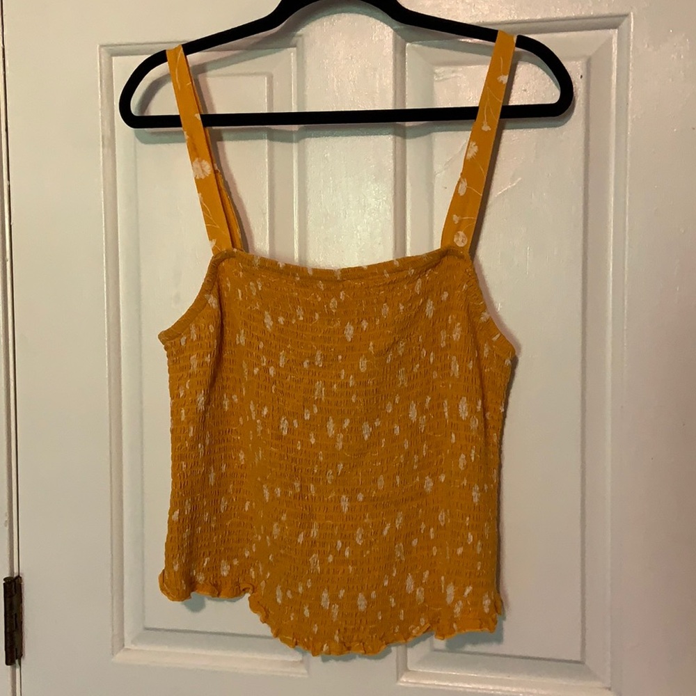 torrid Yellow Smocked Crop Tank/Bralette w/ Adjustable Straps